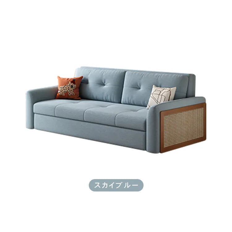 ソファベッド ラタン調 L字 2人掛け 収納付き hyt-3775