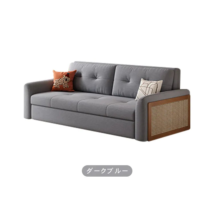 ソファベッド ラタン調 L字 2人掛け 収納付き hyt-3775