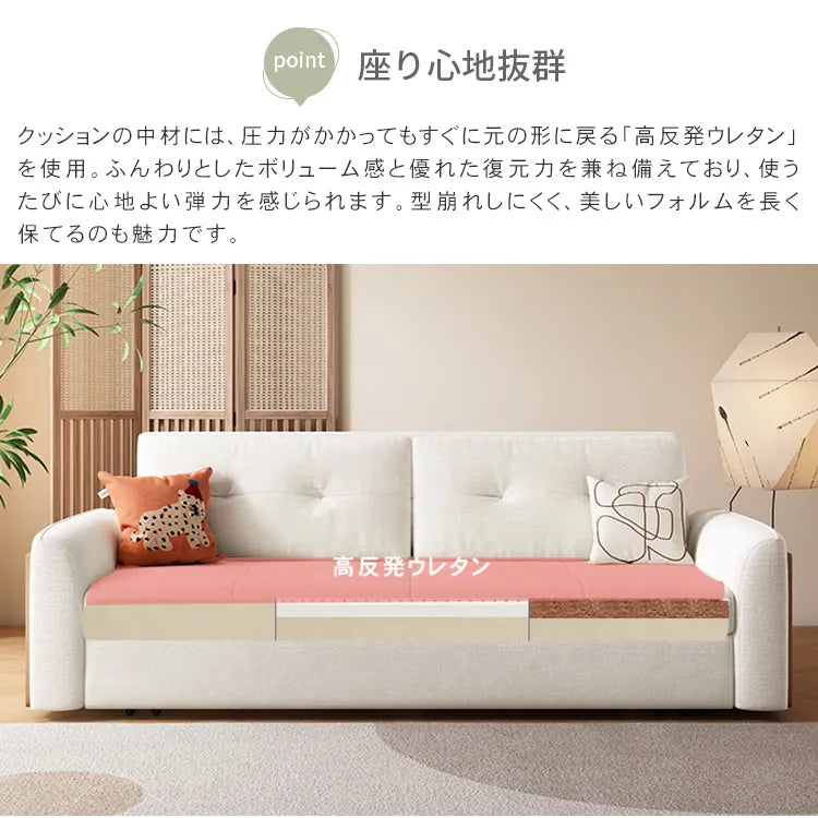 ソファベッド ラタン調 L字 2人掛け 収納付き hyt-3775