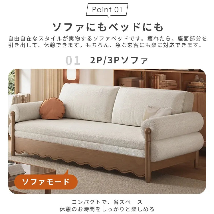 ソファベッド 伸縮式 2人掛け 収納付き モダン hyt-3776
