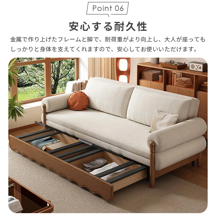 ソファベッド 伸縮式 2人掛け 収納付き モダン hyt-3776