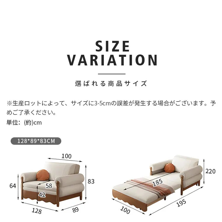 ソファベッド 伸縮式 2人掛け 収納付き モダン hyt-3776