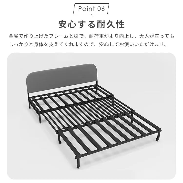 ソファベッド 2way 折りたたみ 収納付き 2人掛け シェニール hyt-3777