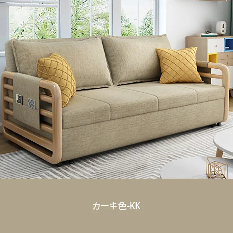 ソファベッド 折りたたみ 伸縮 木肘 ローソファー 収納箱付 ソファー 2人掛け ソファ l字 肘付き 収納付き 省スペース リビング 高級 モダン おしゃれ 新生活 hyt-3800