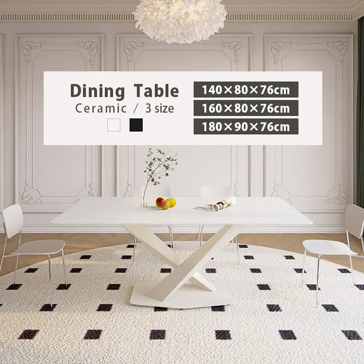 ダイニングテーブル セラミックテーブル X型脚 食卓テーブル 幅140cm 幅160cm 幅180cm ホワイト 白 北欧 おしゃれ jrjj-601cb-table