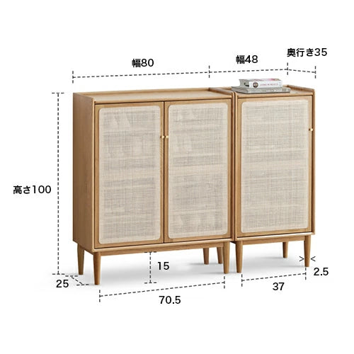 靴箱 下駄箱 シューズボックス 大容量 ラタン 幅48cm ラタンデザイン YESWOOD y49l02