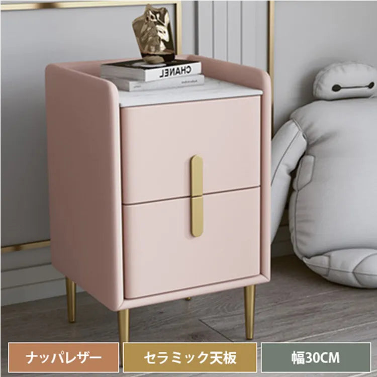 ナイトテーブル おしゃれ 北欧 セラミック天板 サイドテーブル 天然木 収納 引き出し yk-07