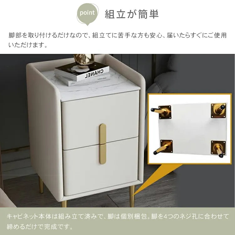 ナイトテーブル おしゃれ 北欧 セラミック天板 サイドテーブル 天然木 収納 引き出し yk-07