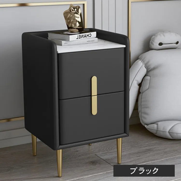ナイトテーブル おしゃれ 北欧 セラミック天板 サイドテーブル 天然木 収納 引き出し yk-07