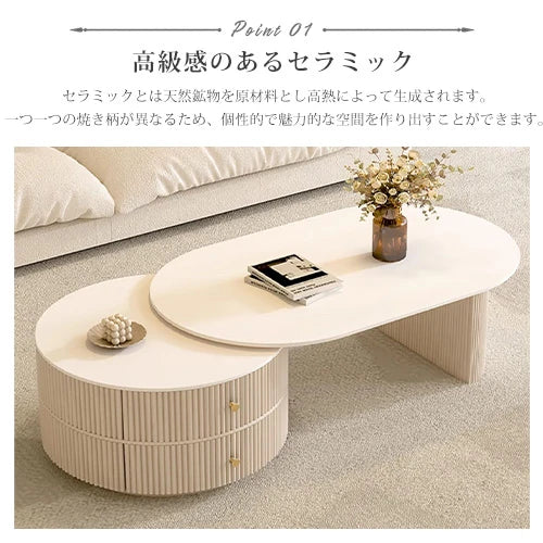 セラミック センターテーブル  高級感 ローテーブル おしゃれ ynw-021