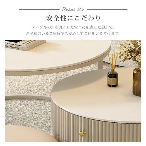 セラミック センターテーブル 円形 モダン ローテーブル おしゃれ ynw-023