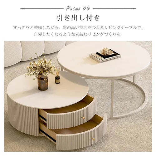 セラミック センターテーブル 円形 モダン ローテーブル おしゃれ ynw-023