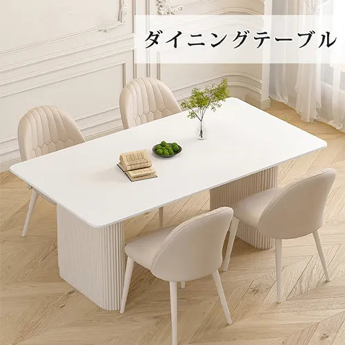 ダイニングテーブル 長方形 ホワイト 2本足 高級感 カフェテーブル おしゃれ ynw-028