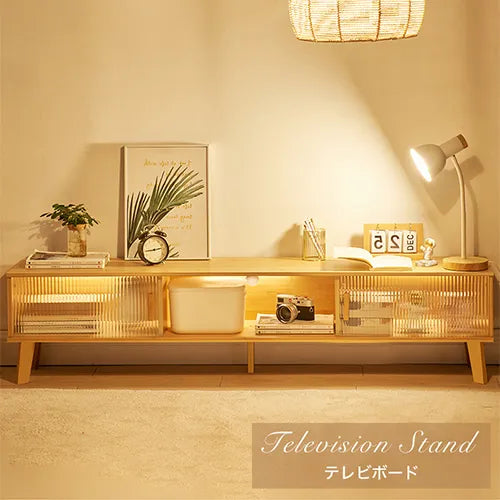 テレビ台 脚付き テレビボード ガラス引き戸  おしゃれ ナチュラル zt-548