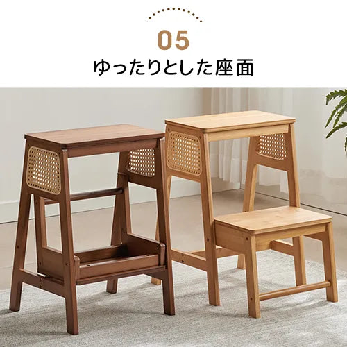 ステップチェア ラタン 折りたたみ 踏み台 脚立 竹製 イス ステップ ステップチェア ラタン 折りたたみ 踏み台 脚立 竹製 イス ステップ