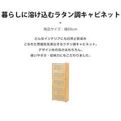 キャビネット ラタン ラック棚 リビング ナチュラル 収納家具 おしゃれ 大容量 zt-934