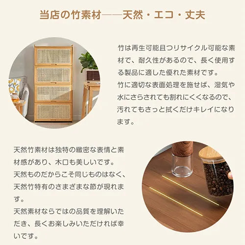 キャビネット ラタン ラック棚 リビング ナチュラル 収納家具 おしゃれ 大容量 zt-934