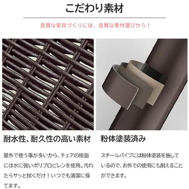 ガーデン テーブルセット チェア 5点セット おしゃれ ラタン調 ガラス パラソル対応 庭 屋外 アウトドア zy-029
