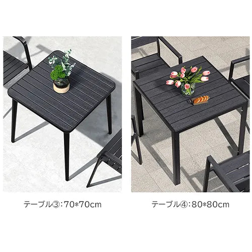 ガーデン テーブル セット 幅70CM 幅80CM ガーデンチェアセット 雨ざらし 防水 耐久 アウトドア 庭用 zy-034